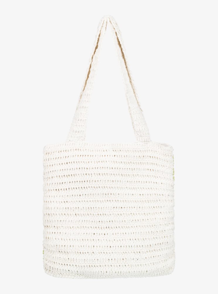 White Women's Roxy Lovely Pearl Tote Bags | USA BVSA-85793