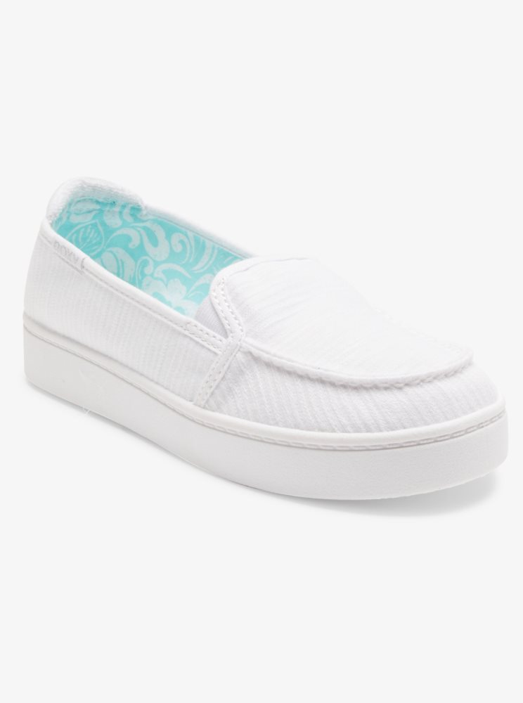 White Women's Roxy Minnow Plus Sneakers | USA KMXO-34098