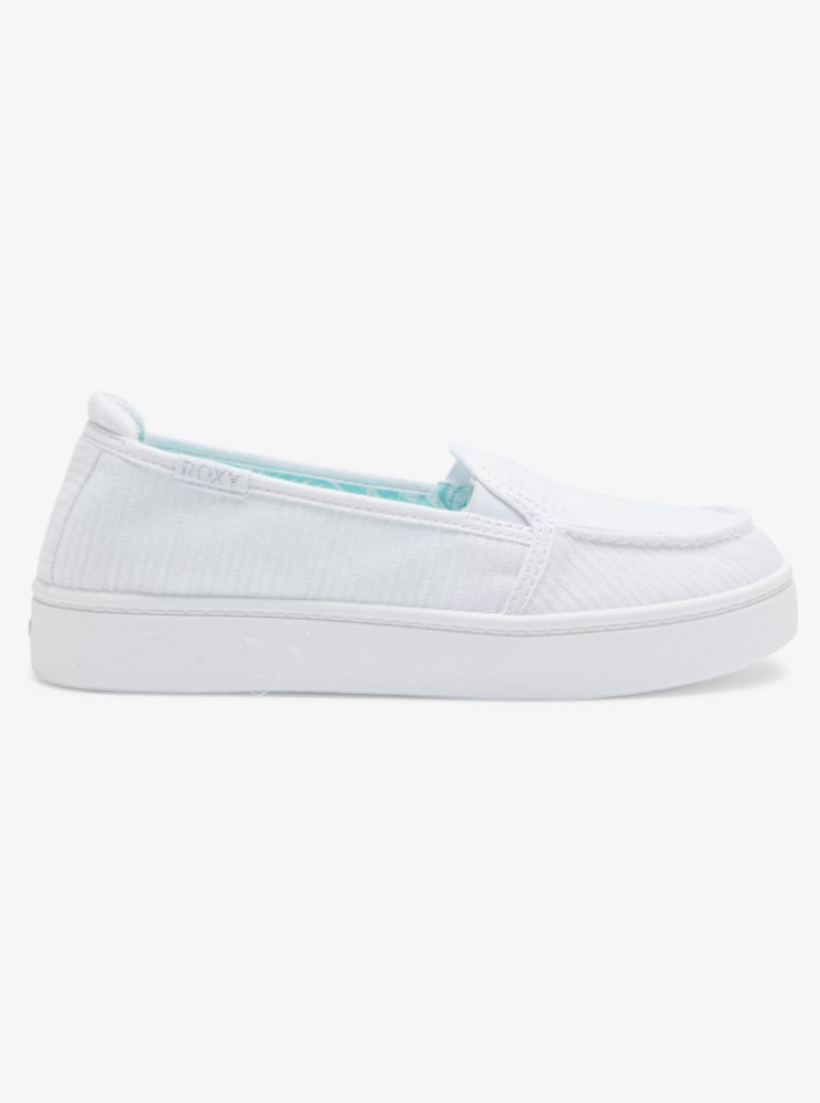 White Women's Roxy Minnow Plus Sneakers | USA KMXO-34098