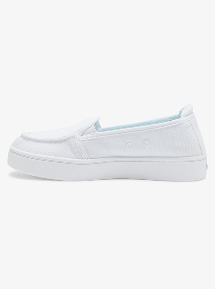 White Women's Roxy Minnow Plus Sneakers | USA KMXO-34098