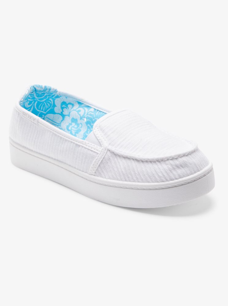 White Women's Roxy Minnow Plus Sneakers | USA WHXS-29763