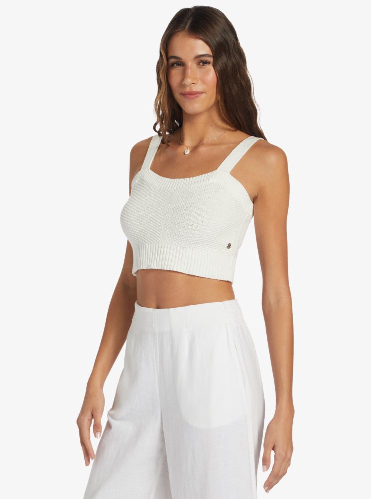 White Women's Roxy Moody Dream Strappy Tanks | USA QIZH-48615