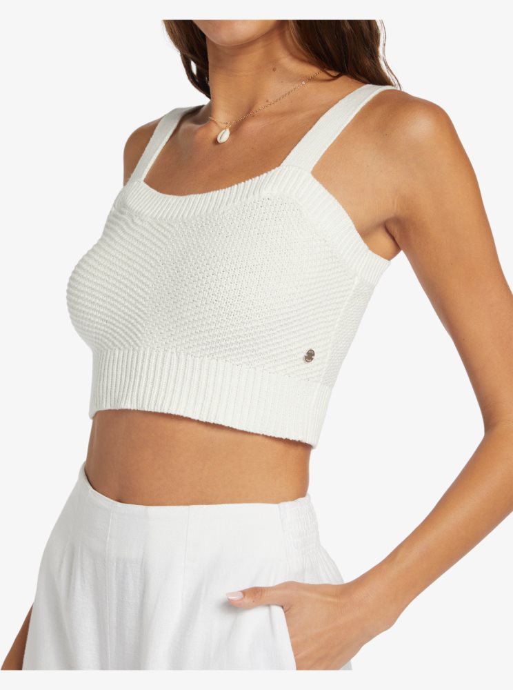 White Women's Roxy Moody Dream Strappy Tanks | USA QIZH-48615