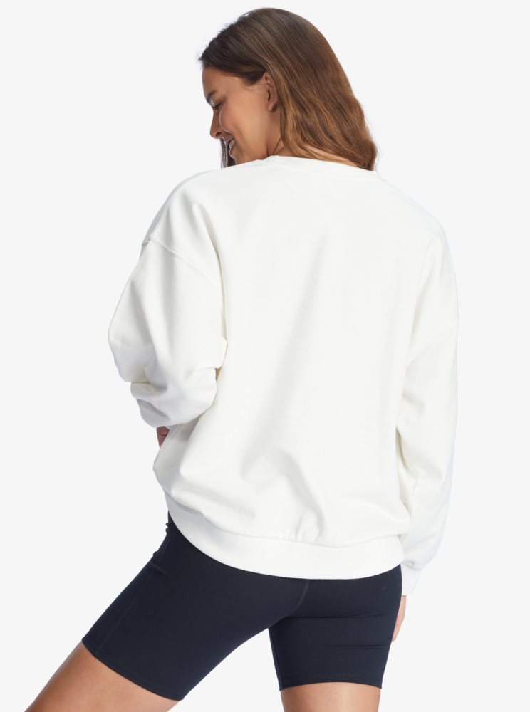 White Women's Roxy Morning Hike Sweatshirts | USA UOJW-76594