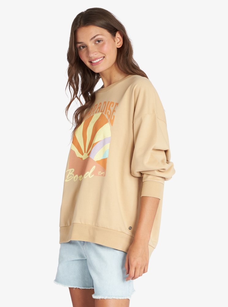 White Women's Roxy Morning Hike Sweatshirts | USA YRTH-09184