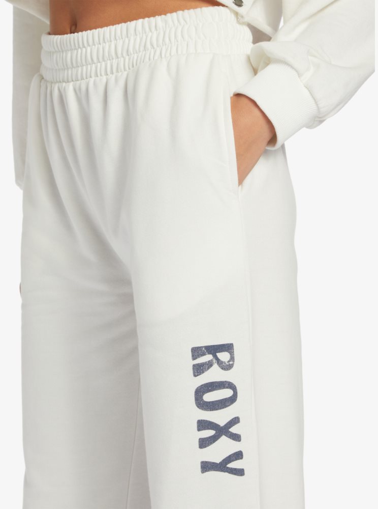 White Women's Roxy Move On Up Baggy Track Pants | USA VEKW-82579