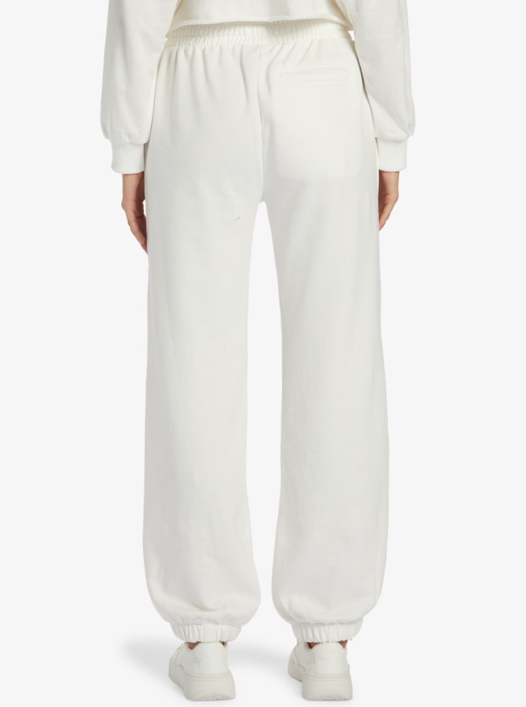 White Women's Roxy Move On Up Baggy Track Pants | USA VEKW-82579