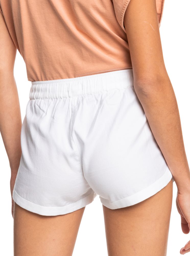 White Women's Roxy New Impossible Love Elasticized Shorts | USA ZPCR-97583