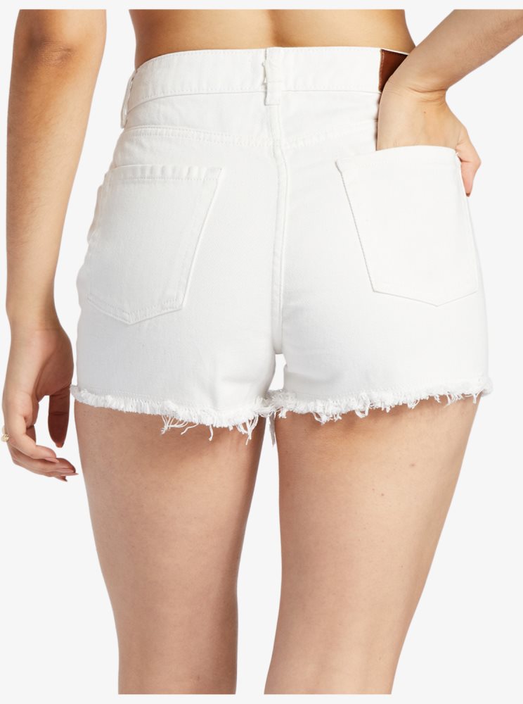 White Women's Roxy New Swell Denim Shorts | USA YOFH-89135