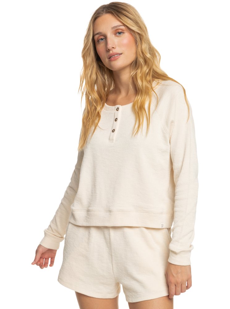 White Women\'s Roxy Next Door Long Sleeve Tops | USA IBHT-29716