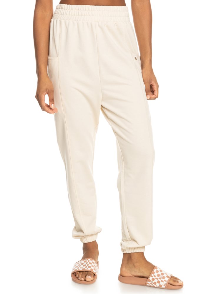 White Women's Roxy Next Set Drop Crotch Sweatpants | USA YXCG-79452