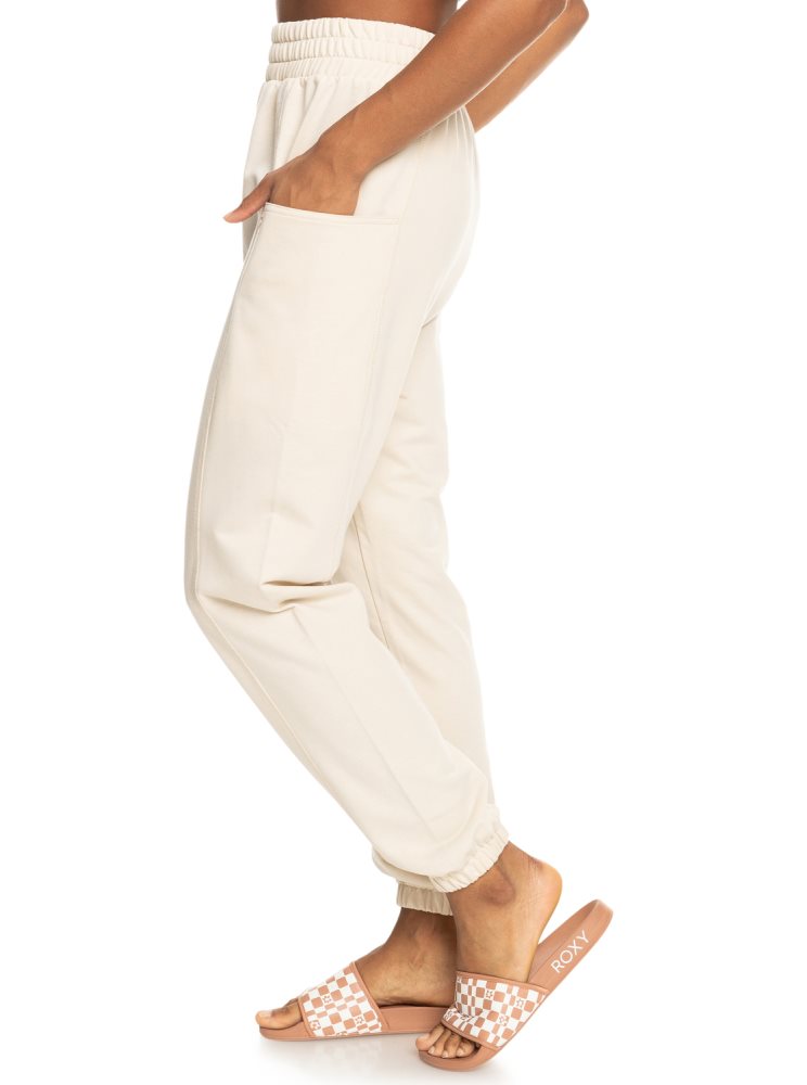 White Women's Roxy Next Set Drop Crotch Sweatpants | USA YXCG-79452