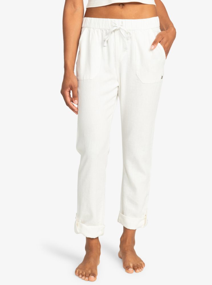 White Women's Roxy On The Seashore Cargo Pants | USA KUAW-91264