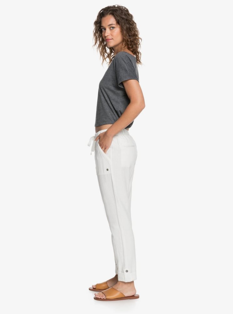 White Women's Roxy On The Seashore Cargo Pants | USA KUAW-91264