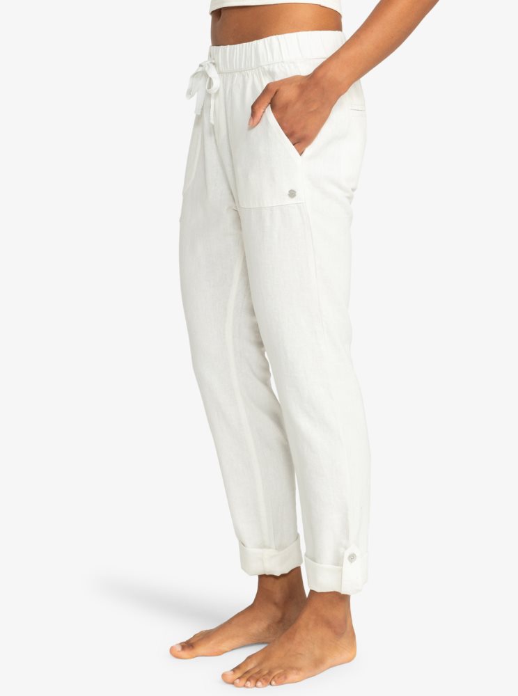 White Women's Roxy On The Seashore Cargo Pants | USA KUAW-91264