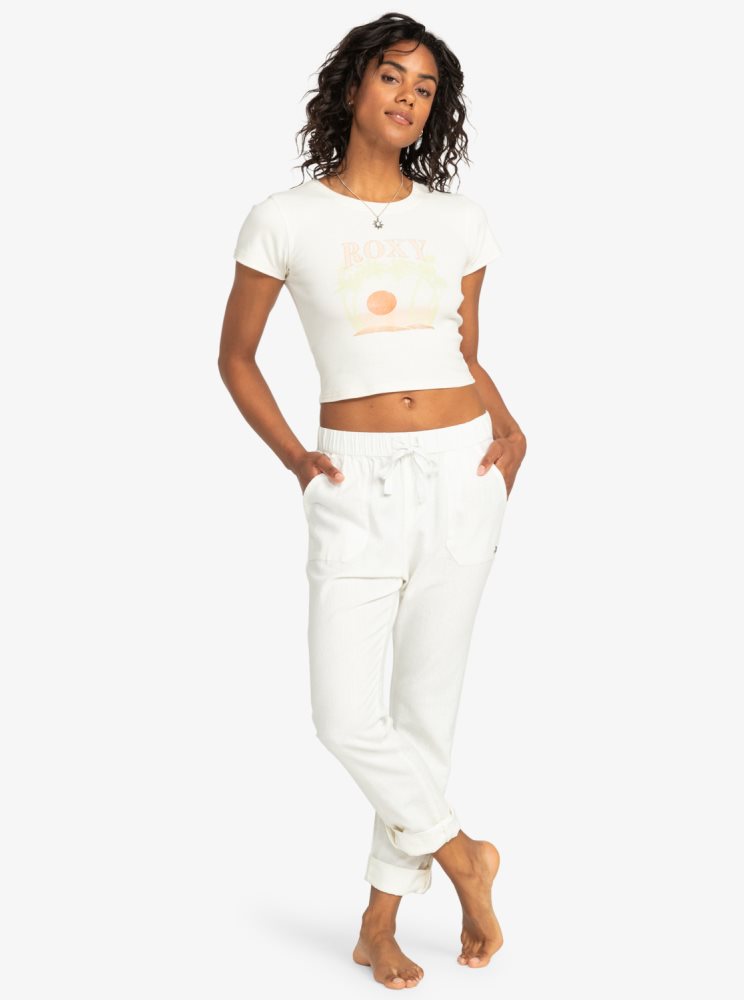 White Women's Roxy On The Seashore Cargo Pants | USA KUAW-91264