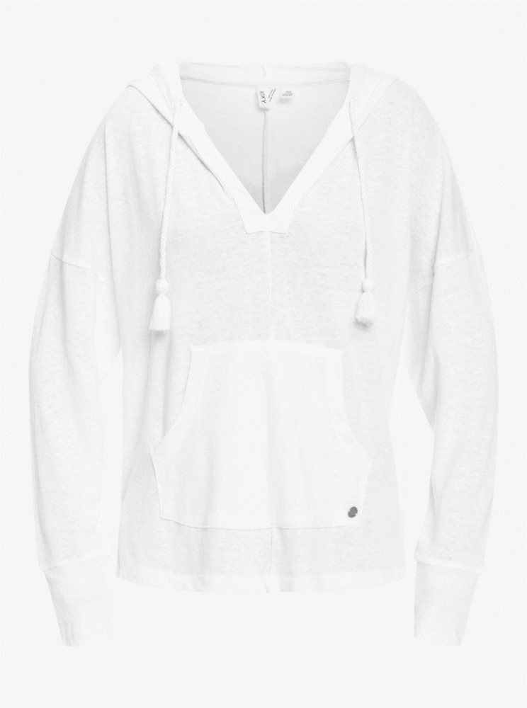 White Women's Roxy Paddle Out Hoodie | USA UEGS-19026