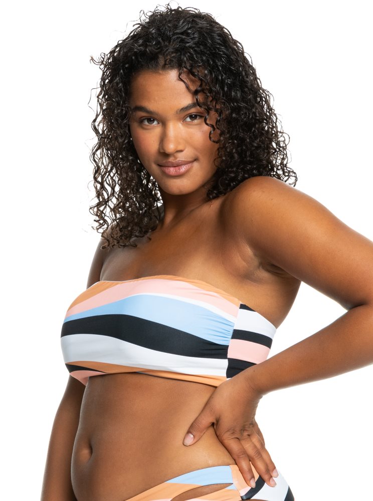 White Women's Roxy Paradiso Passport Bandeau Bikini Tops | USA CETH-43192