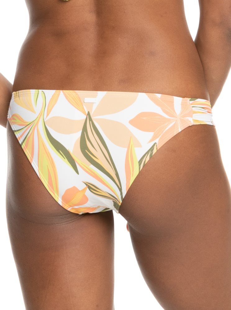 White Women's Roxy Printed Beach Classics Moderate Bikini Bottoms | USA AGVB-53874