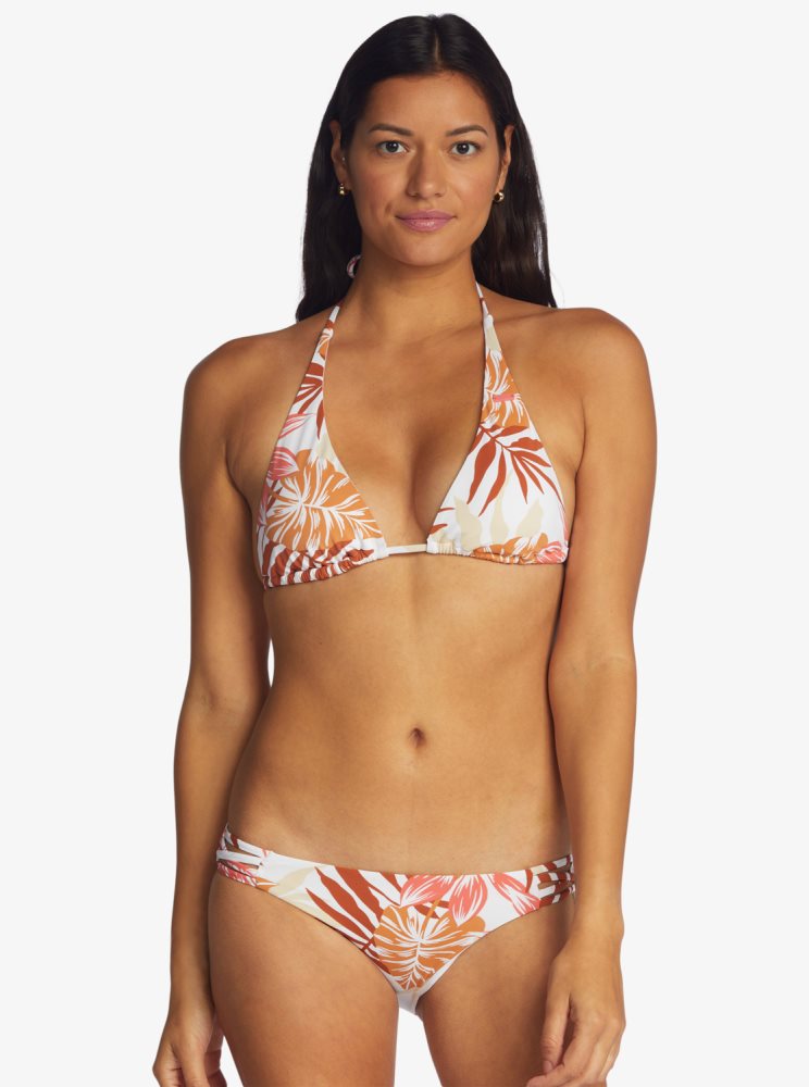 White Women's Roxy Printed Beach Classics Hipster Bikini Bottoms | USA EFZQ-87216