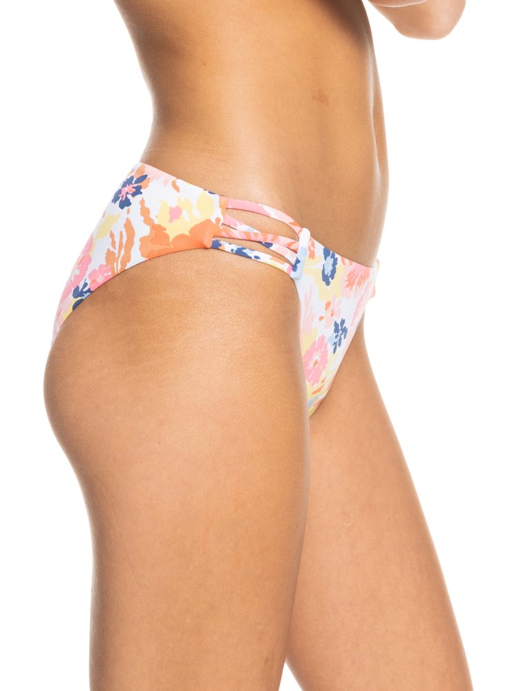 White Women's Roxy Printed Beach Classics Hipster Bikini Bottoms | USA XEJF-20341