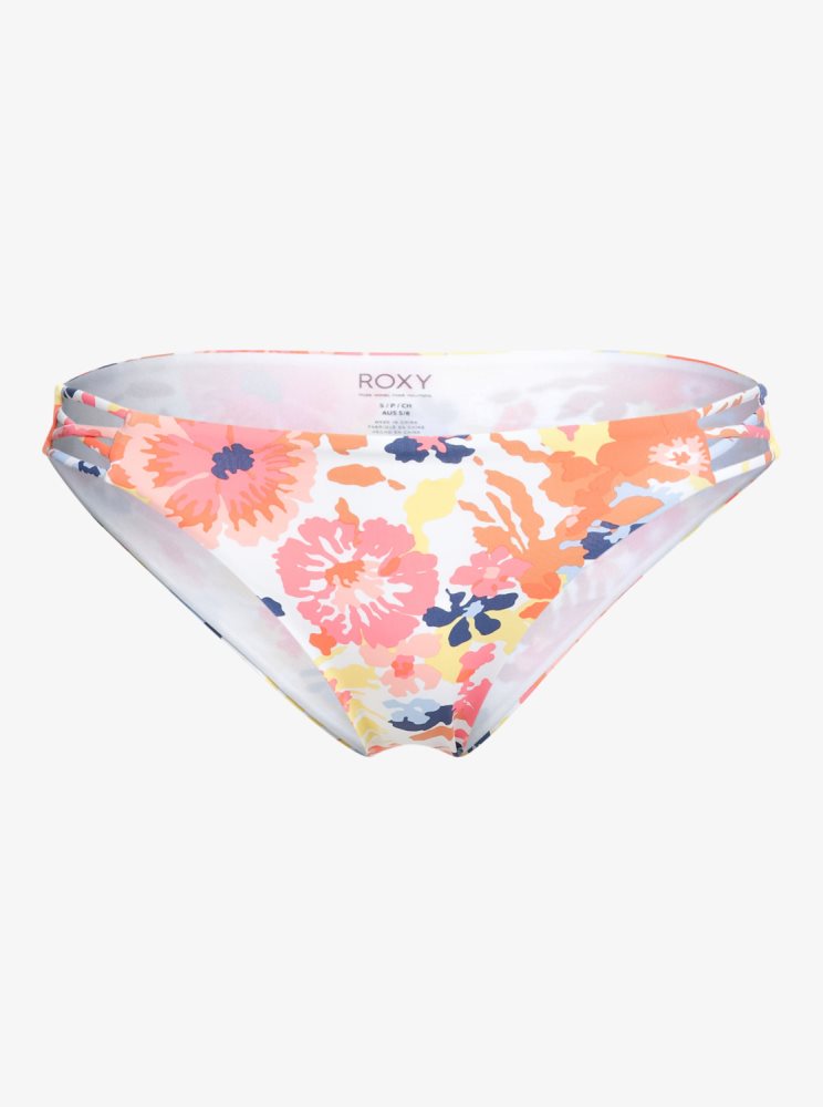 White Women's Roxy Printed Beach Classics Hipster Bikini Bottoms | USA XEJF-20341