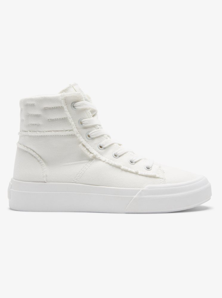 White Women's Roxy Rae Mid-Top Sneakers | USA LQJY-76849