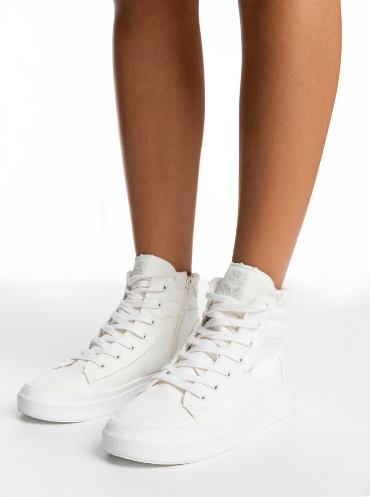 White Women's Roxy Rae Mid-Top Sneakers | USA LQJY-76849