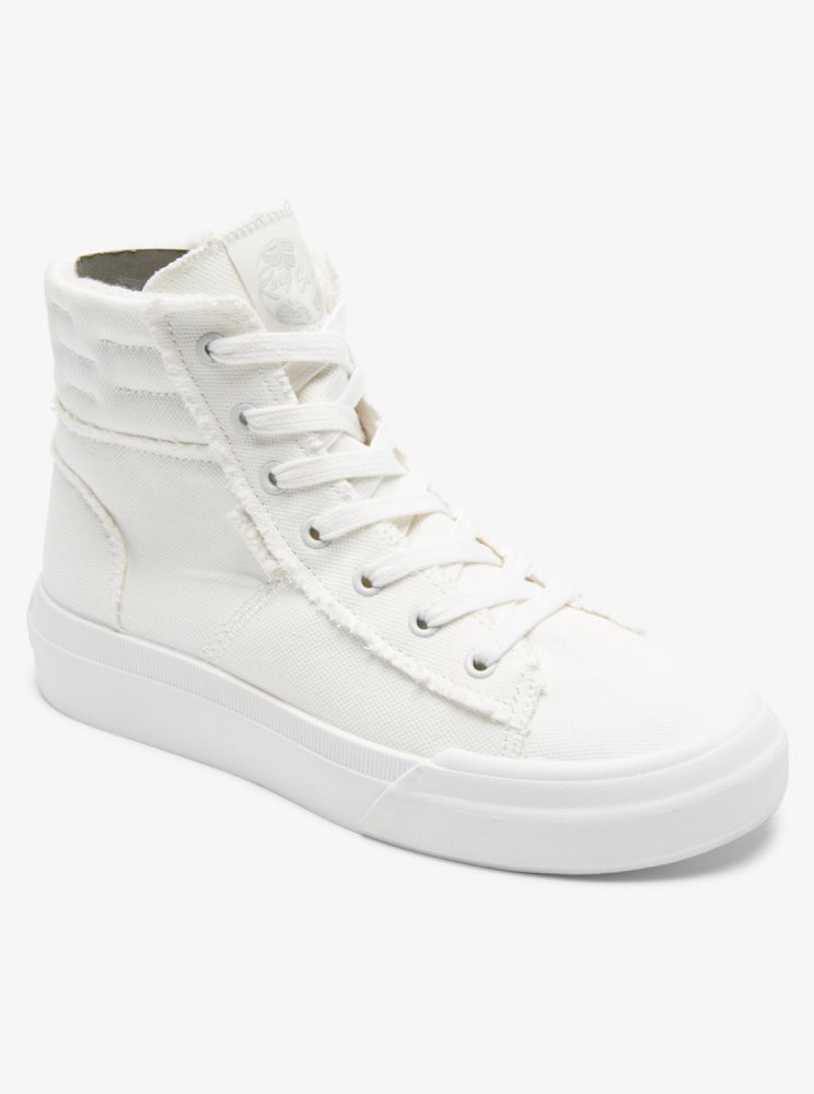 White Women's Roxy Rae Mid-Top Sneakers | USA LQJY-76849