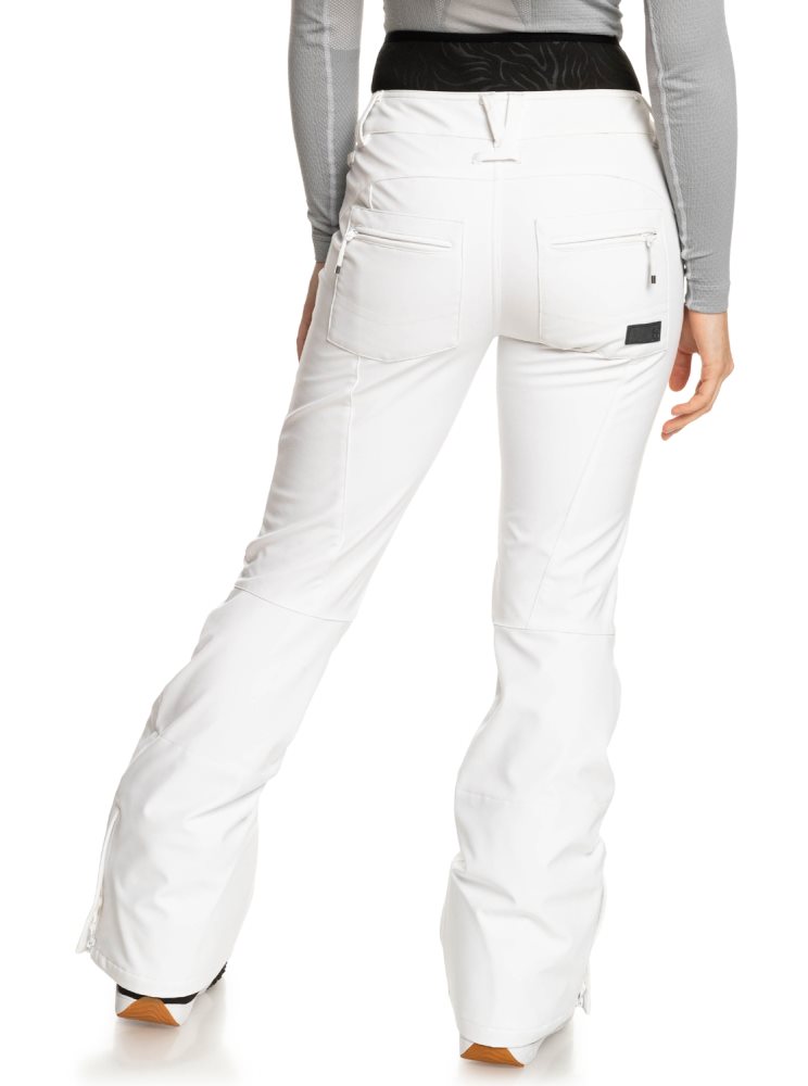 White Women's Roxy Rising High Technical Snow Pants | USA KJXQ-06831