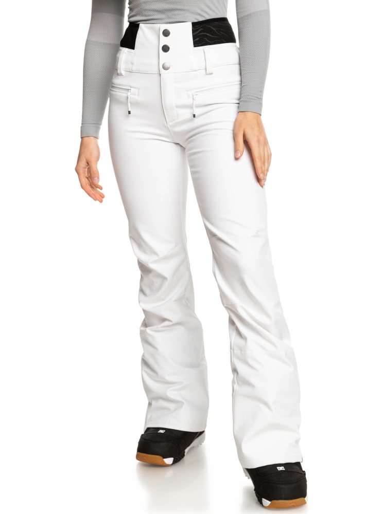 White Women\'s Roxy Rising High Technical Snow Pants | USA KJXQ-06831