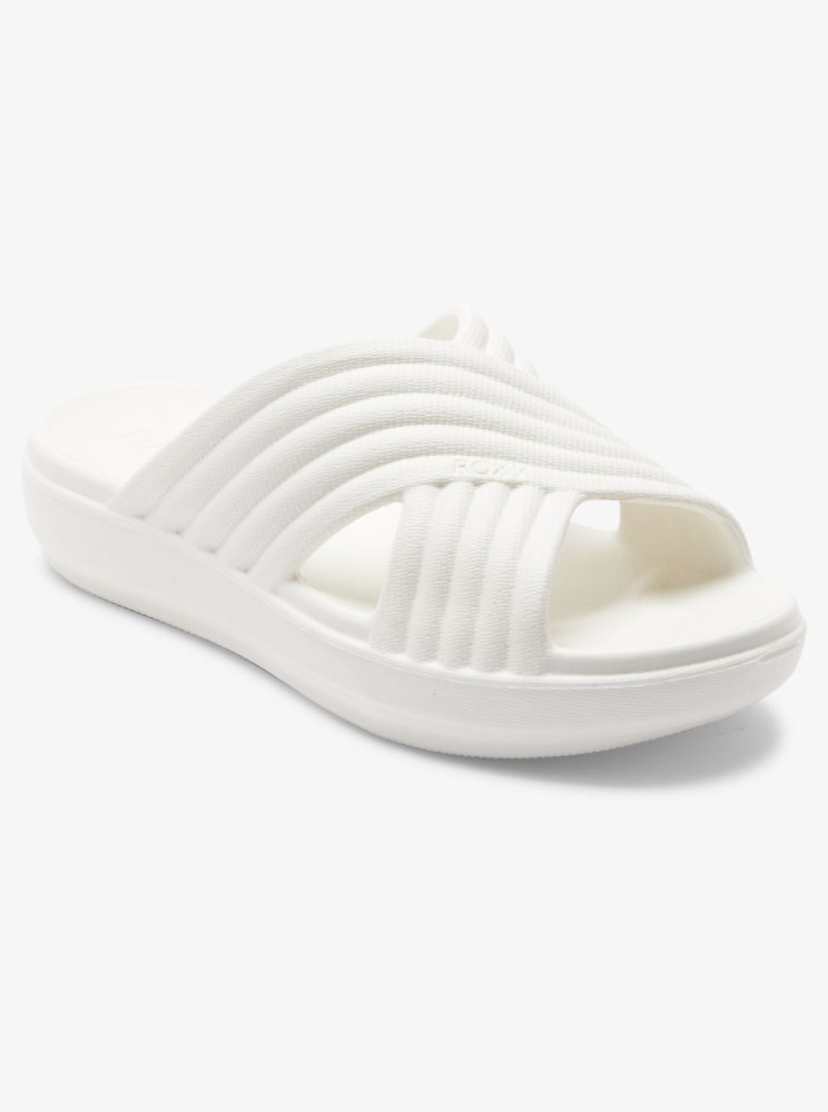 White Women's Roxy Rivie Sandals | USA BQNH-73245