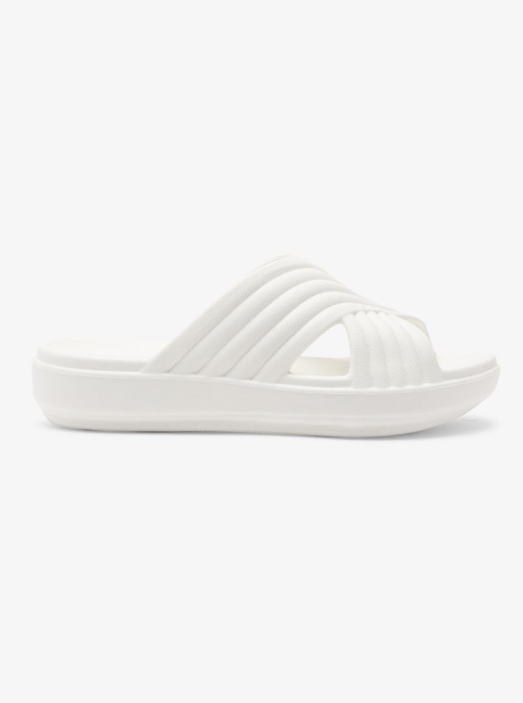 White Women's Roxy Rivie Sandals | USA BQNH-73245