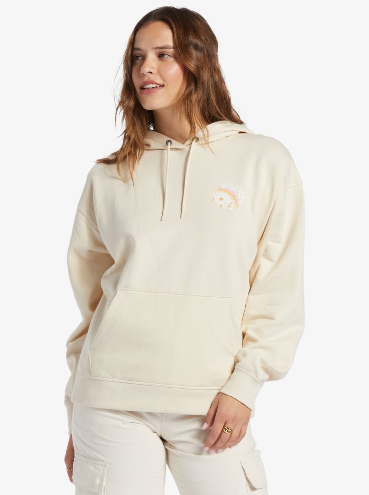 White Women\'s Roxy Shoreside Hike C Oversize Hoodie | USA CVQG-13092