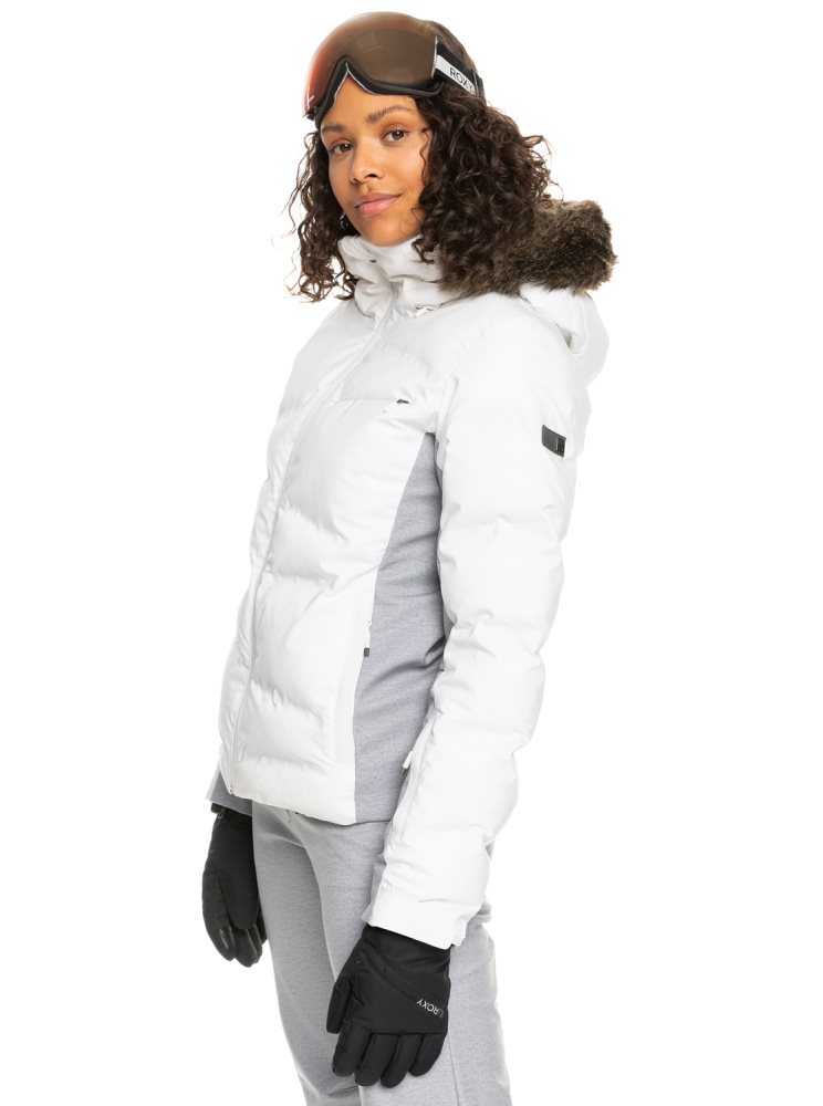 White Women's Roxy Snow Storm Insulated Ski Jackets | USA RNEQ-37069