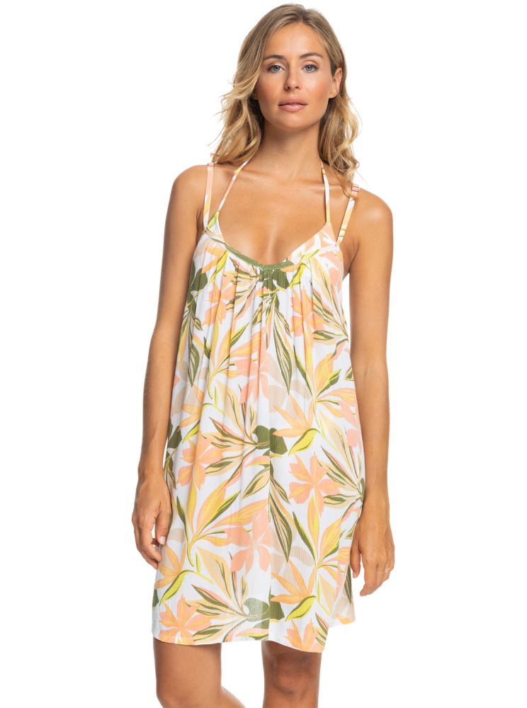 White Women\'s Roxy Summer Adventures Mini Dress | USA ATRM-96312