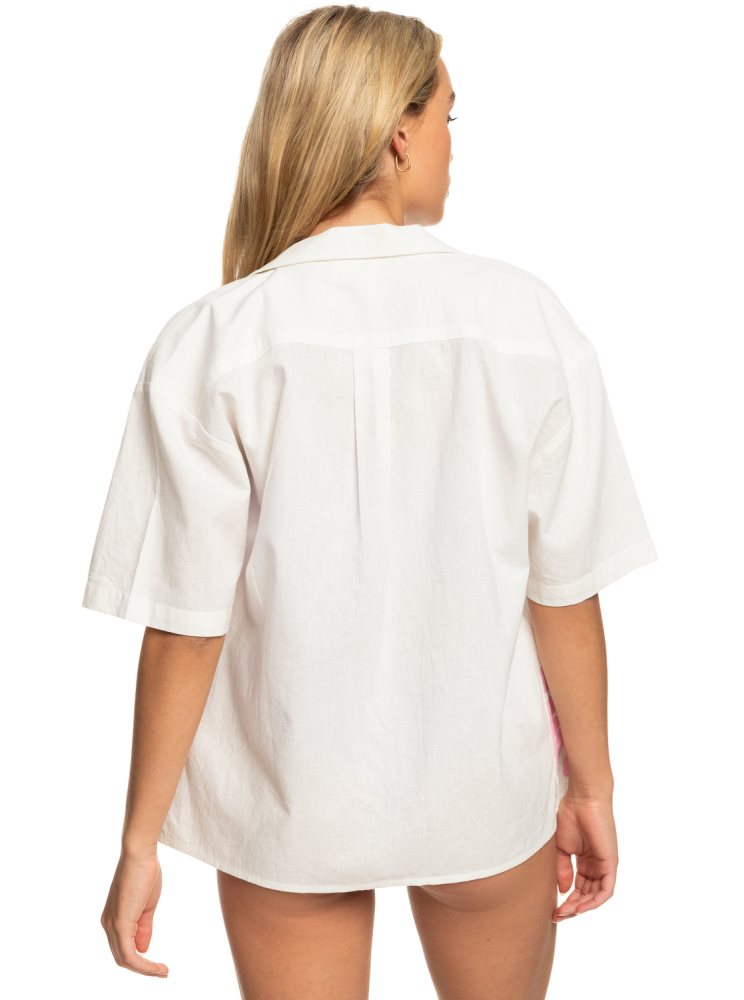 White Women's Roxy Surf.Kind.Kate. Short Sleeve Shirts | USA VUZS-94570