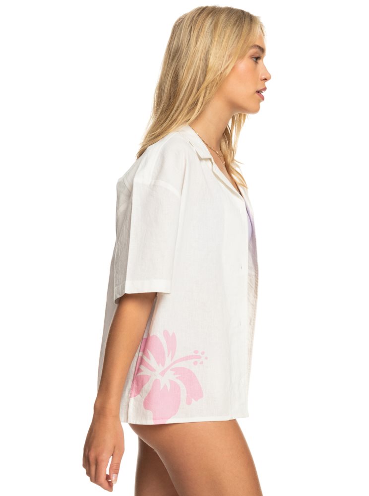 White Women's Roxy Surf.Kind.Kate. Short Sleeve Shirts | USA VUZS-94570