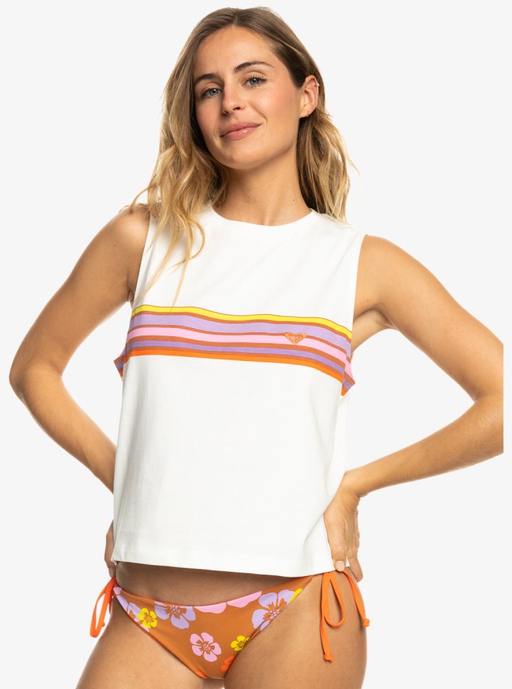 White Women\'s Roxy Surf.Kind.Kate. Sleeveless T Shirts | USA ESLI-96840