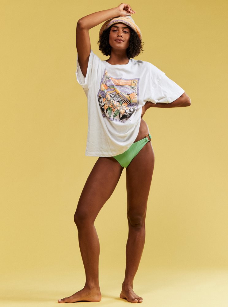 White Women's Roxy Sweet Sunshine Oversized T Shirts | USA ODRN-97361