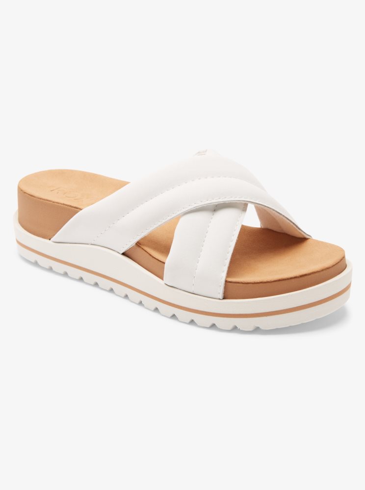 White Women's Roxy Veria Sandals | USA TOHM-27380