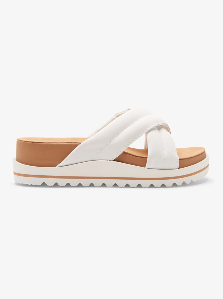 White Women's Roxy Veria Sandals | USA TOHM-27380