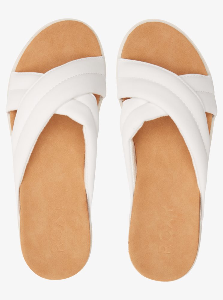 White Women's Roxy Veria Sandals | USA TOHM-27380