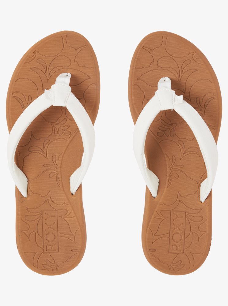 White Women's Roxy Vickie Flip Flops | USA BGOF-62513