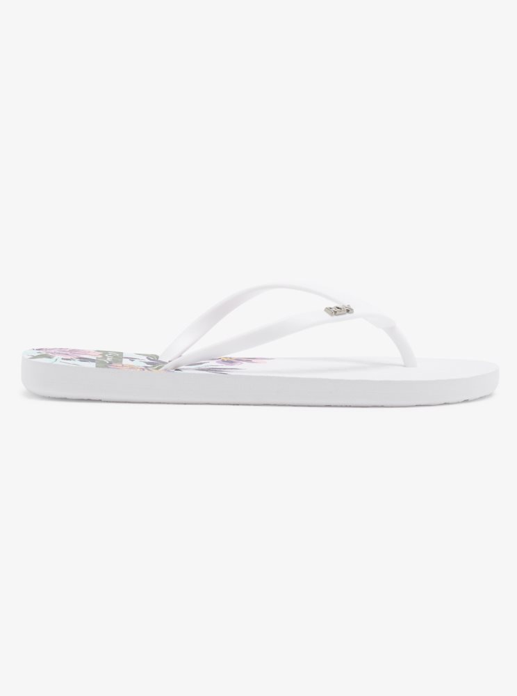 White Women's Roxy Viva Stamp Flip Flops | USA RXSC-30284