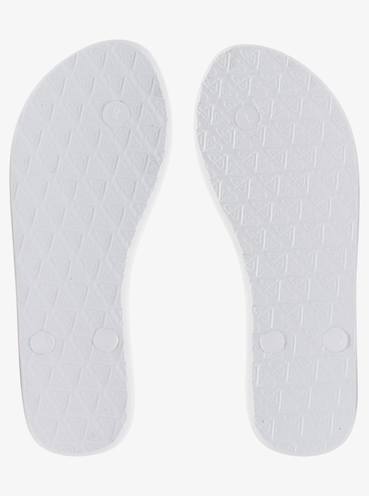 White Women's Roxy Viva Stamp Flip Flops | USA RXSC-30284