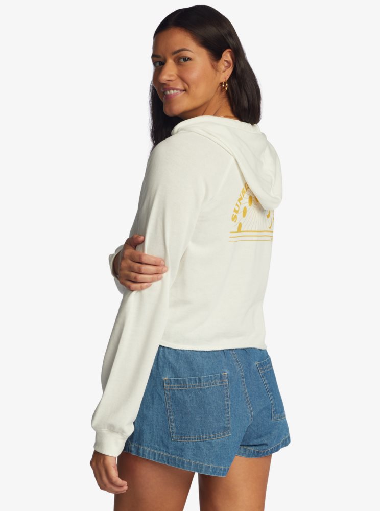 White Women's Roxy We Arrived Hooded Pullover Jackets | USA FNVT-96018