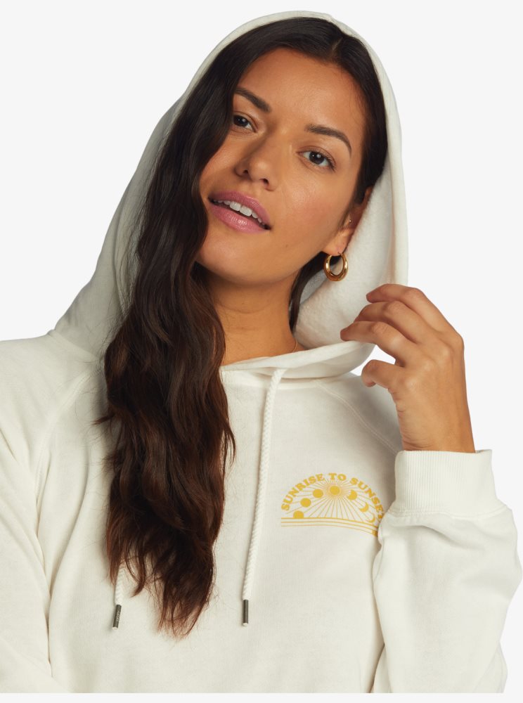 White Women's Roxy We Arrived Hooded Pullover Jackets | USA FNVT-96018