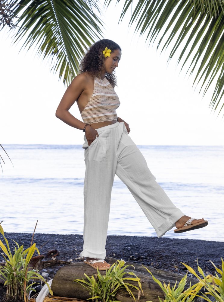 White Women\'s Roxy What A Vibe Beach Pants | USA LEPU-76425