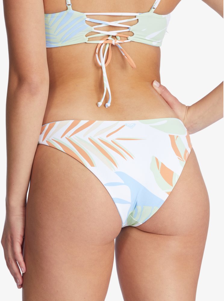 White Women's Roxy Wildflowers Reversible Full Bikini Bottoms | USA LJYN-47910